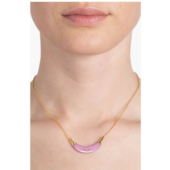 Alexis Bittar Lucite® Crescent Pendant Necklace / Earring Set in Candy Pink - Picture 10 of 10
